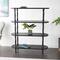 47" x 57" 3 Shelf Black Oval Wooden Shelving Unit